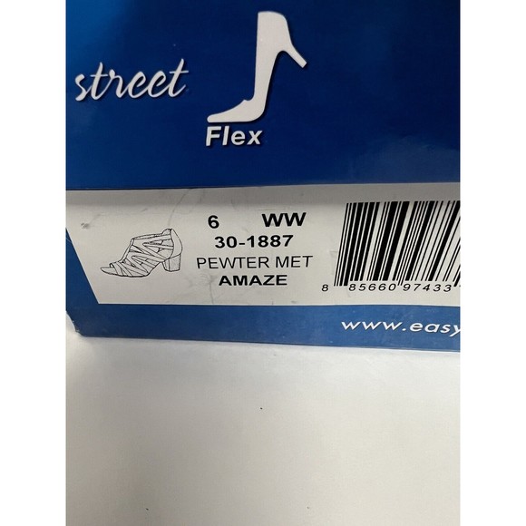 Easy Street Sandals Pewter Met Amaze 6WW - Picture 7 of 7